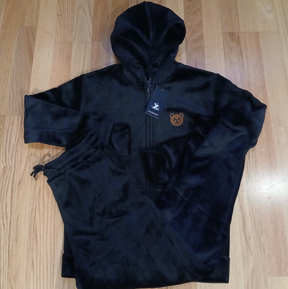 Fall 2 Piece Teddy Sweatsuit Hoodie/Joggers Size L/XL for Women